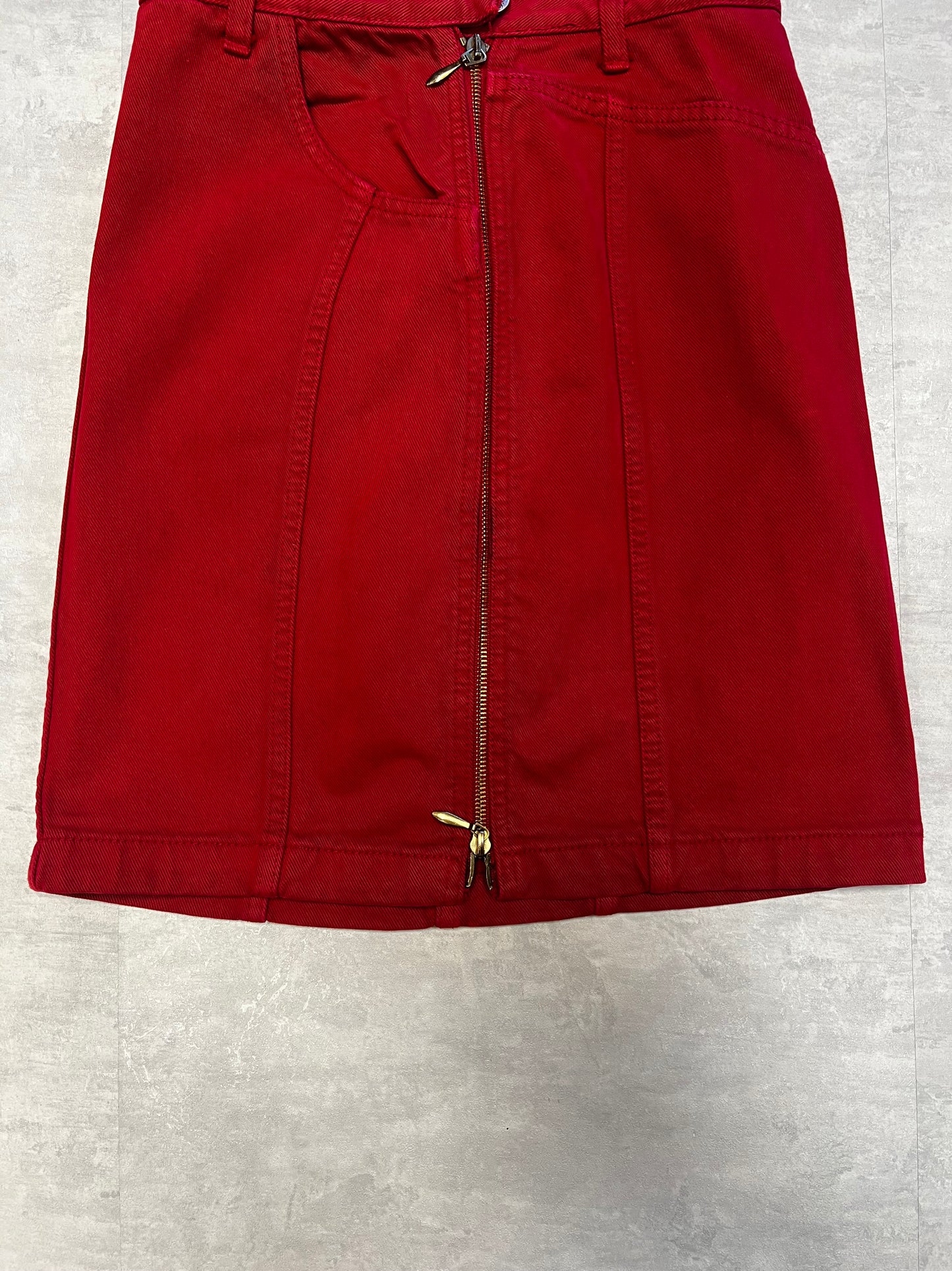 Y2K Red denim short skirt