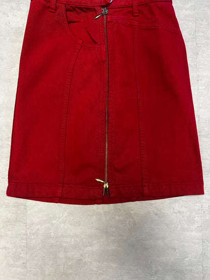 Y2K Red denim short skirt