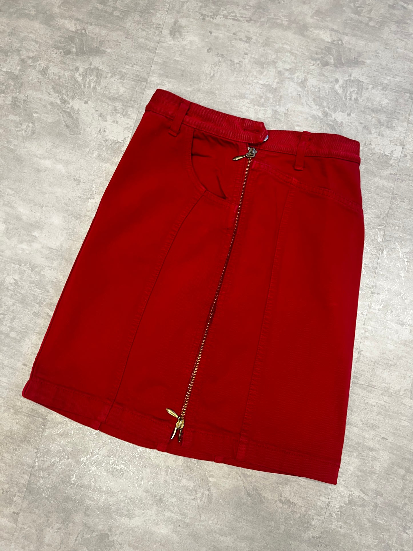 Y2K Red denim short skirt