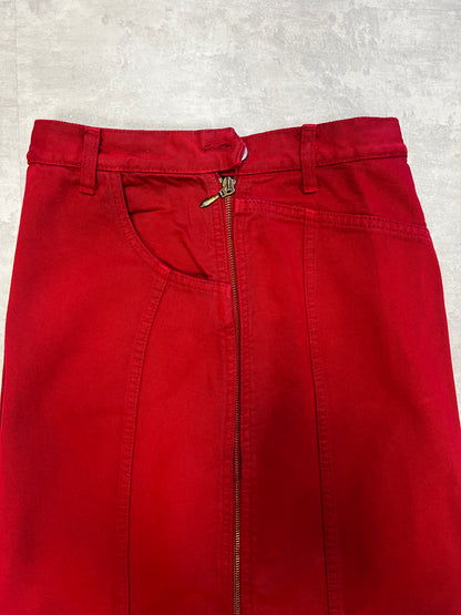 Y2K Red denim short skirt