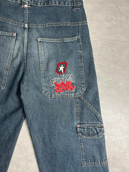 90’ baggy denim carpenter embroidered back pocket