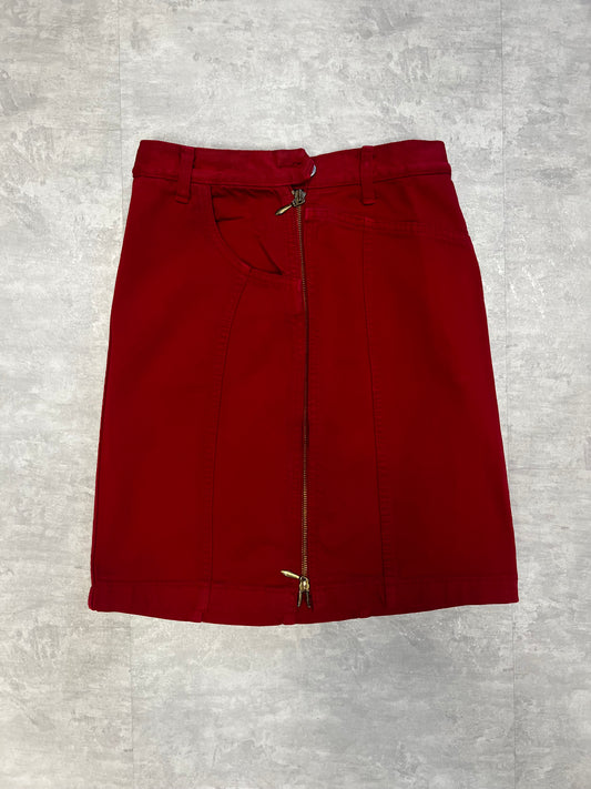 Y2K Red denim short skirt