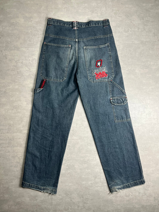 90’ baggy denim carpenter embroidered back pocket