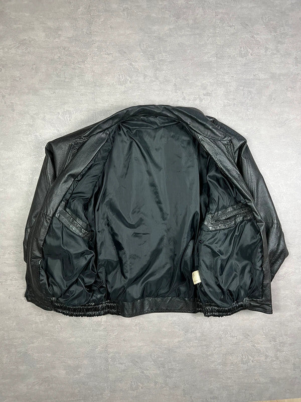 100% real leather bomber jacket