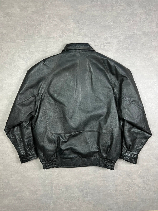 100% real leather bomber jacket