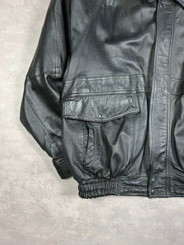 100% real leather bomber jacket