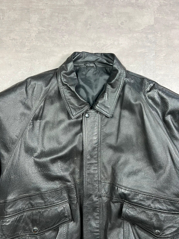 100% real leather bomber jacket