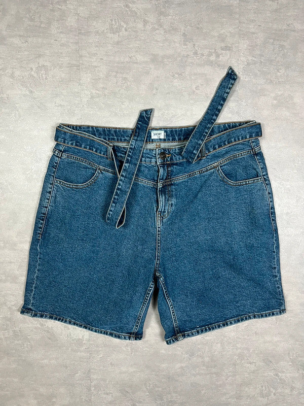 Vintage denim shorts with denim belt