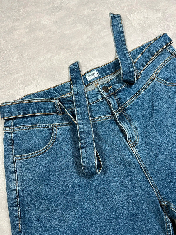 Vintage denim shorts with denim belt