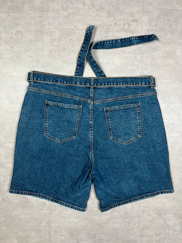 Vintage denim shorts with denim belt