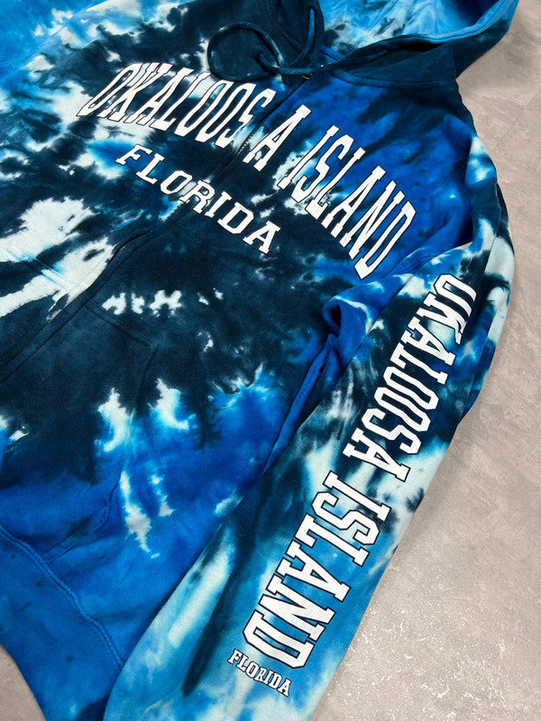 Tie-dye Florida full zip hoodie